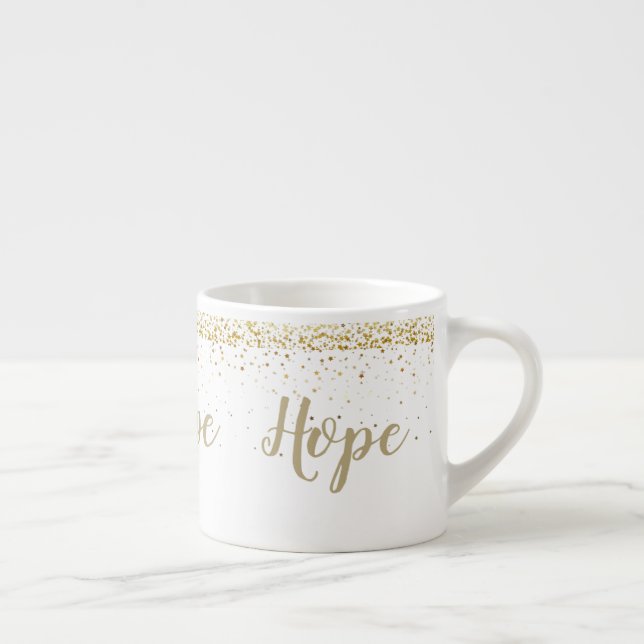 Gold Peitite Stars Hope Espresso Mug (Droite)