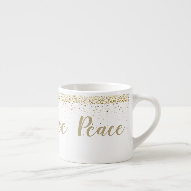 Gold Peitite Stars Peace Espresso Mug (Droite)