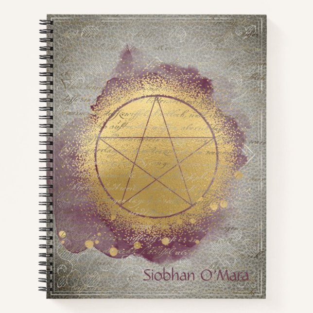 Gold Pentagram Wiccan Journal (Devant)