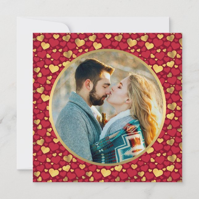 Gold personnalisé, Coeurs rouges Cadeau Saint-Vale (Devant)