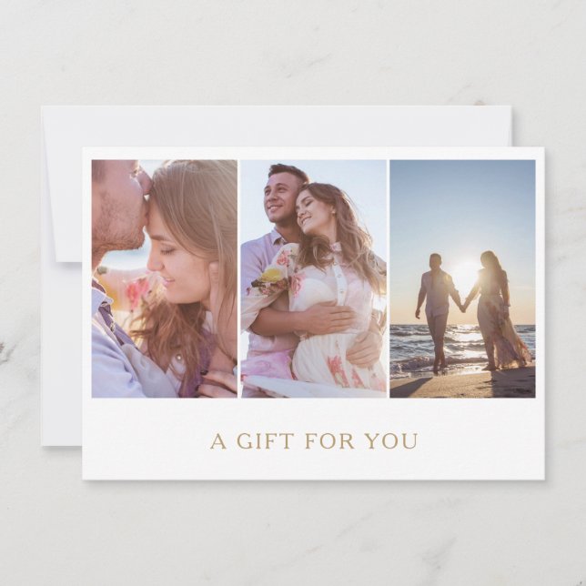 Gold Photo Collage Photographie Certificat cadeau (Devant)