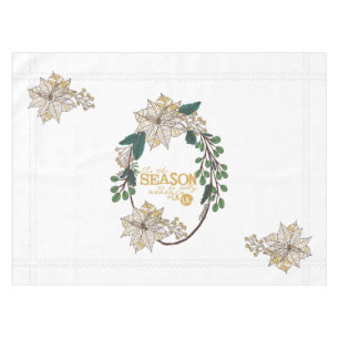 Gold Poinsettia C'est la saison de vacances nappes