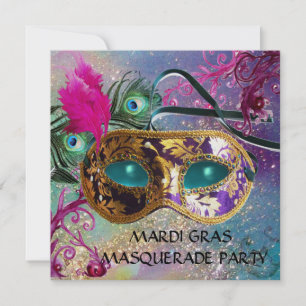 GOLD PURPLE DAMASK CARTE MASQUE Masquerade