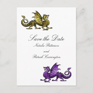 Gold Purple Dragon Enregistrer la carte postale Da