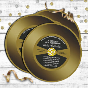 Gold Record Vinyl 45 Anniversaire Fête Invitation