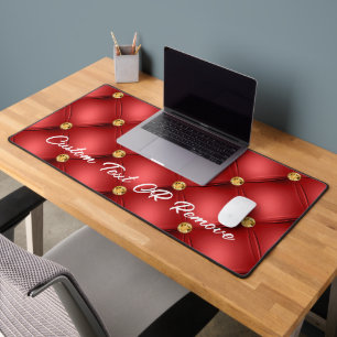 Gold Red Diamond Tufted Nom de texte personnalisé