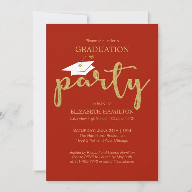Gold Red Invitations (Devant)