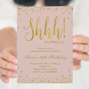 Gold & Rose Gold Anniversaire Fête Invitation