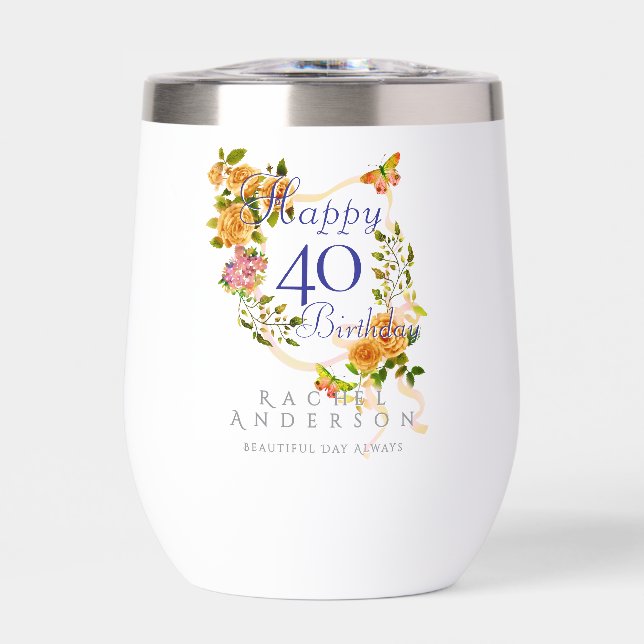 Gold Rose Ribbon 40th Birthday (Avant)