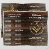 Gold Rustic Wood Bifold Modèle du programme maçonn