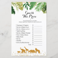 Gold safari animal Aquarelle devinez le prix Game