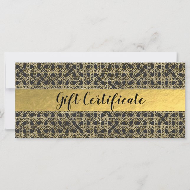 Gold Scratch Golden Modern Glam Certificat cadeau (Devant)
