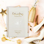 Gold Script Future Mme Beige Wedding planner<br><div class="desc">Le design romantique présente une fleur florale douce en blanc, "Future Mrs", et les mots "Plans Mariages" dans un script de typographie or contre un arrière - plan texturé beige. Customisez facilement vos noms et la date de votre choix. L'idée cadeau parfait pour la future mariée pour organiser tous ses...</div>