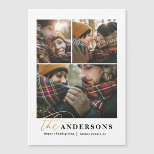 Gold script vert plaid multi photo remerciement h