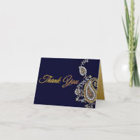 Gold Silver Paisley Mariage hindou Merci