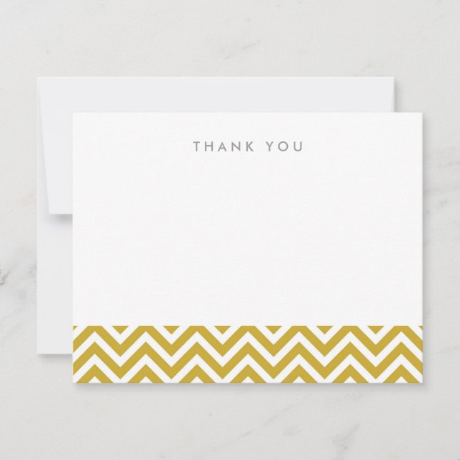 Gold Simple Chevron Thank You Note Cartes (Devant)