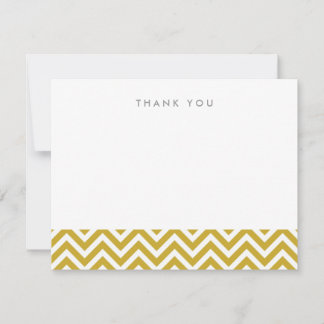 Gold Simple Chevron Thank You Note Cartes