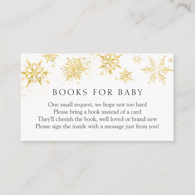 Gold Snowflake Livres pour Baby insert carte (Devant)