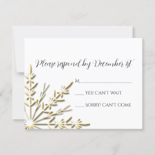 Gold Snowflake Mariage d'hiver RSVP