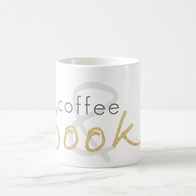 Gold Sparkle Café et livres Coffee Mug (Centre)