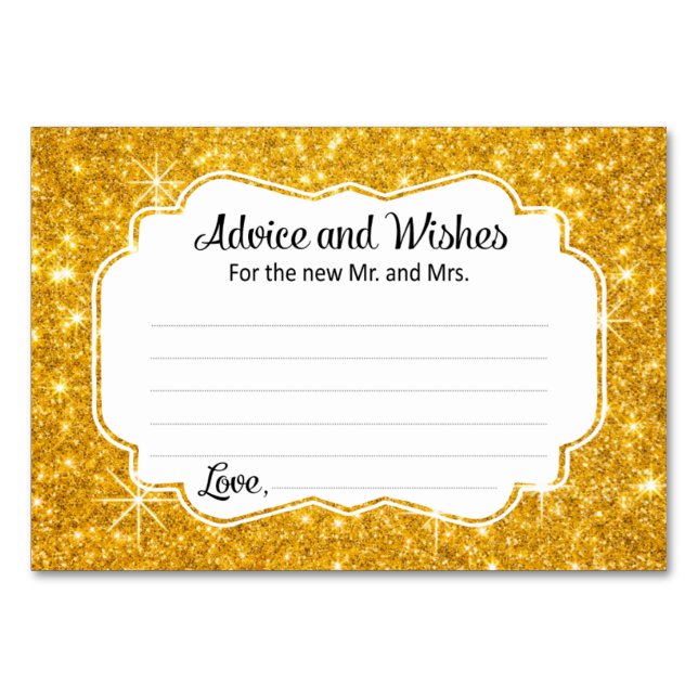 Gold Sparkle Mariage Conseils et cartes de souhait (Devant)