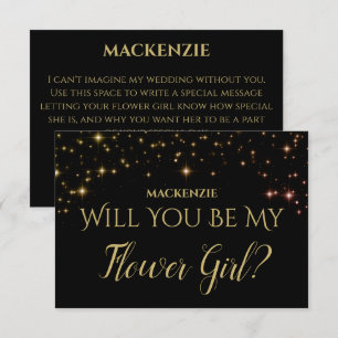 Gold Sparkle Stars Serez-Vous Ma Carte Flower Girl