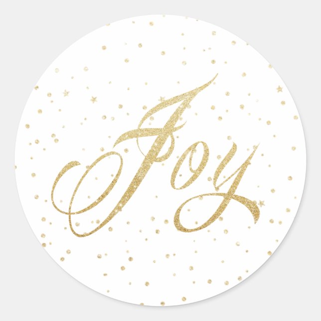 Gold Sparkles Joie Noël Stickers (Devant)