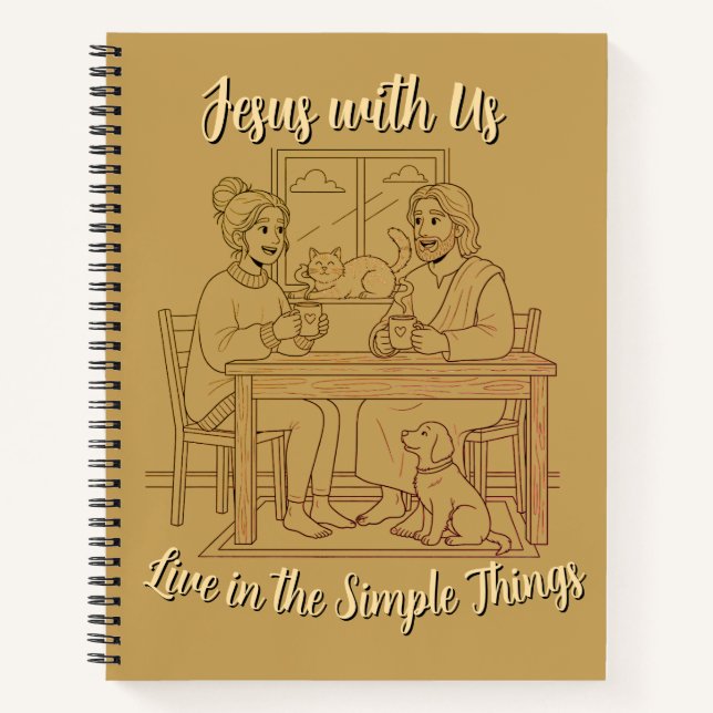 Gold Spiral Notebook, Jesus with Us Prayer Journal (Devant)