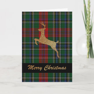 Gold Stag MacLean Plaid Carte de voeux de Noël