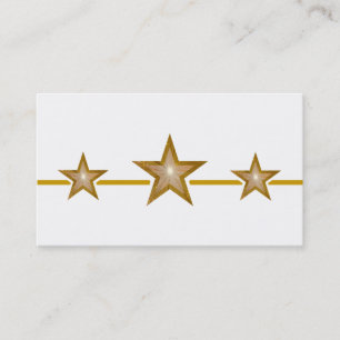 Gold Star 3 étoiles carte de visite blanc