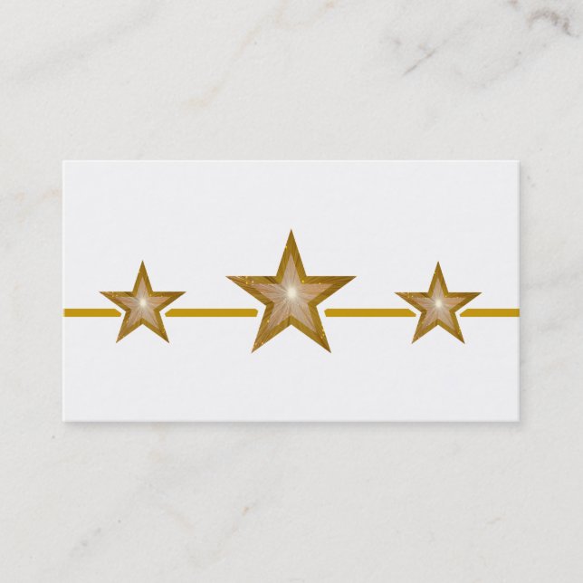 Gold Star 3 étoiles carte de visite blanc (Devant)
