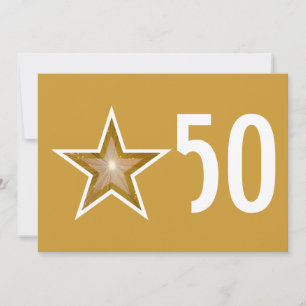 Gold Star '50' anniversaire invitation or