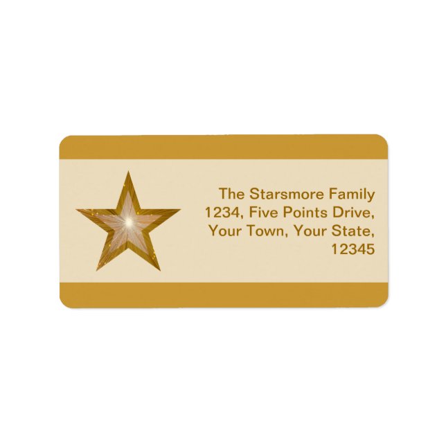 Gold Star bande crème moyenne étiquette de adresse (Devant)