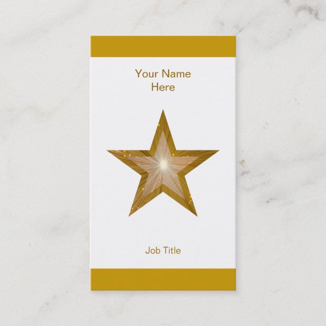 Gold Star carte de visite blanc bande verticale (Devant)