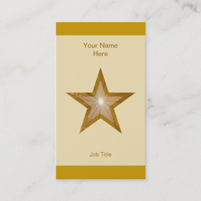 Gold Star carte de visite crème rayée verticale (Devant)