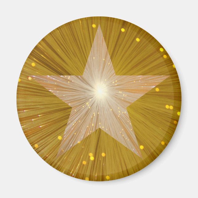 "Gold" Star frigo aimant rond (Devant)