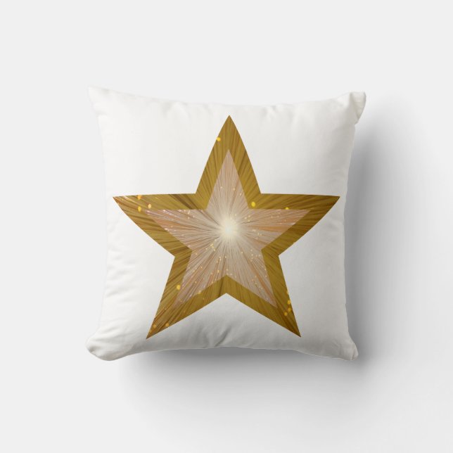 Gold Star gros & petit jeté oreiller carré blanc (Recto)