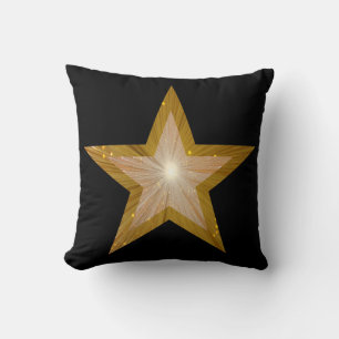 "Gold" Star Jetez noir oreiller carré or retour