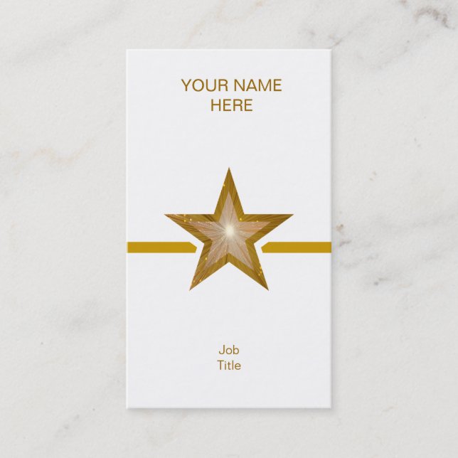 Gold Star ligne or carte de visite blanc vertical (Devant)