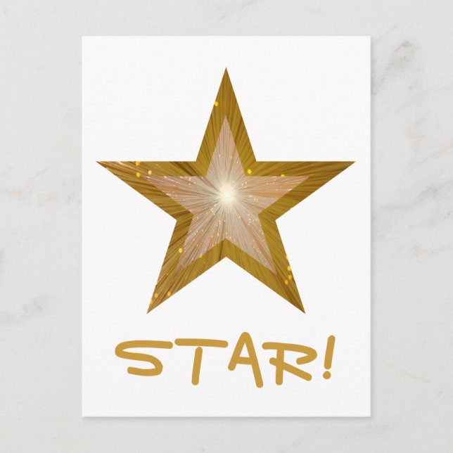 Gold Star 'STAR' carte postale blanche (Devant)