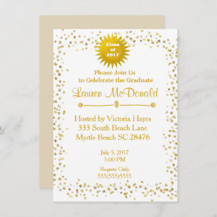 Gold Stars 2018 Graduation Invitation