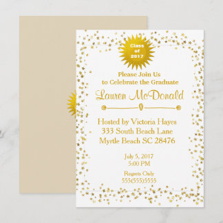 Gold Stars 2018 Graduation Invitation