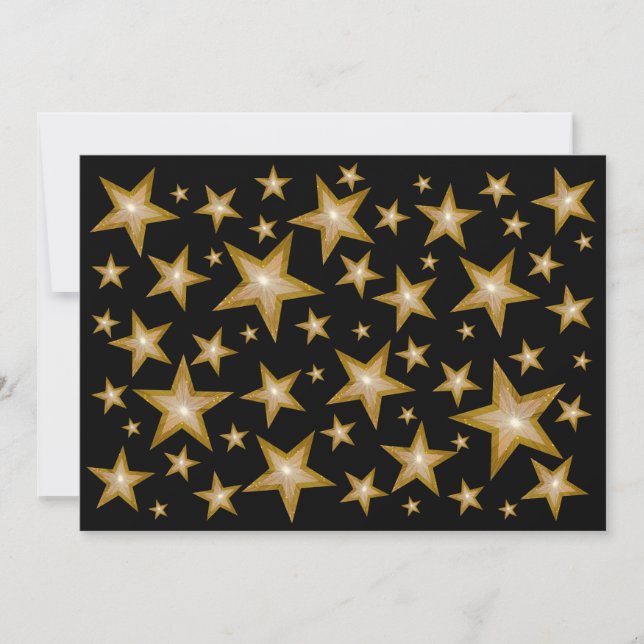 Gold Stars invitation noir (Devant)