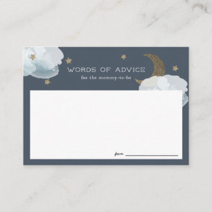 Gold Stars & Lune Baby shower cartes de conseil