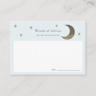 Gold Stars & Moon Blue Baby shower Conseils Cartes