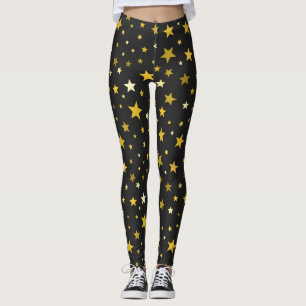 Gold stars noir Leggings