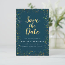 Gold Stars Sparkle Enregistrer la carte Date
