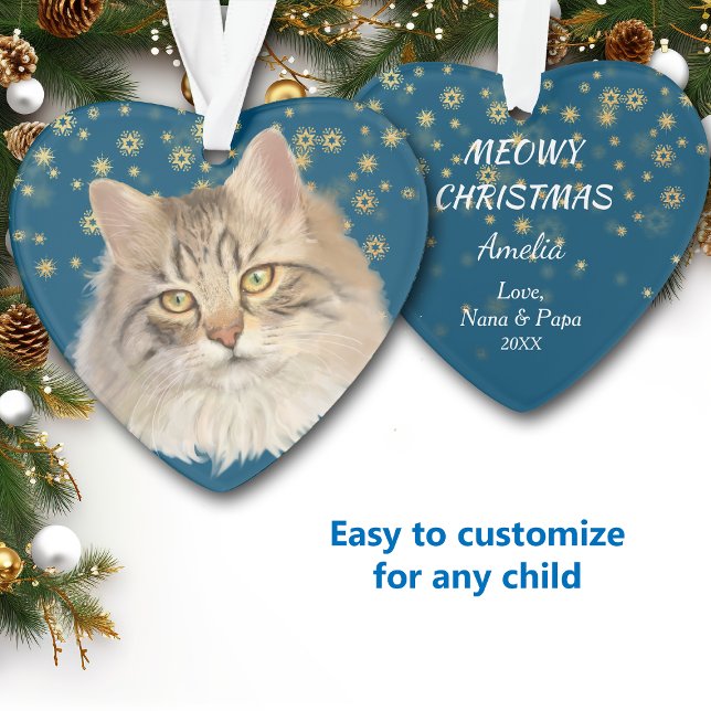 Gold Stars Tabby Chat Grandchild Bleu (Créateur téléchargé)