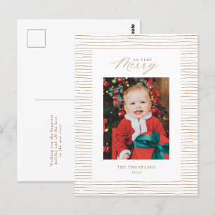 Gold Stripe So Very Joyeux Photo Carte postale de