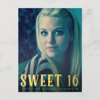 Gold Sweet 16 Seteen Party Photo carte postale